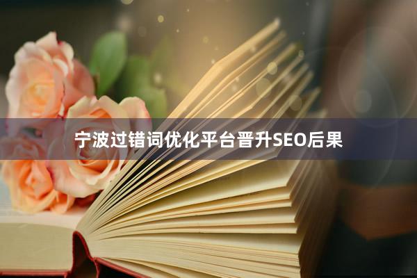 宁波过错词优化平台晋升SEO后果